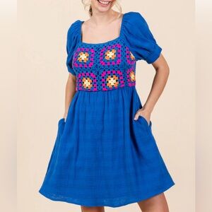 Jodifl Crochet Puff Sleeve Dress